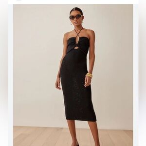 REFORMATION Venete Crochet Midi Dress